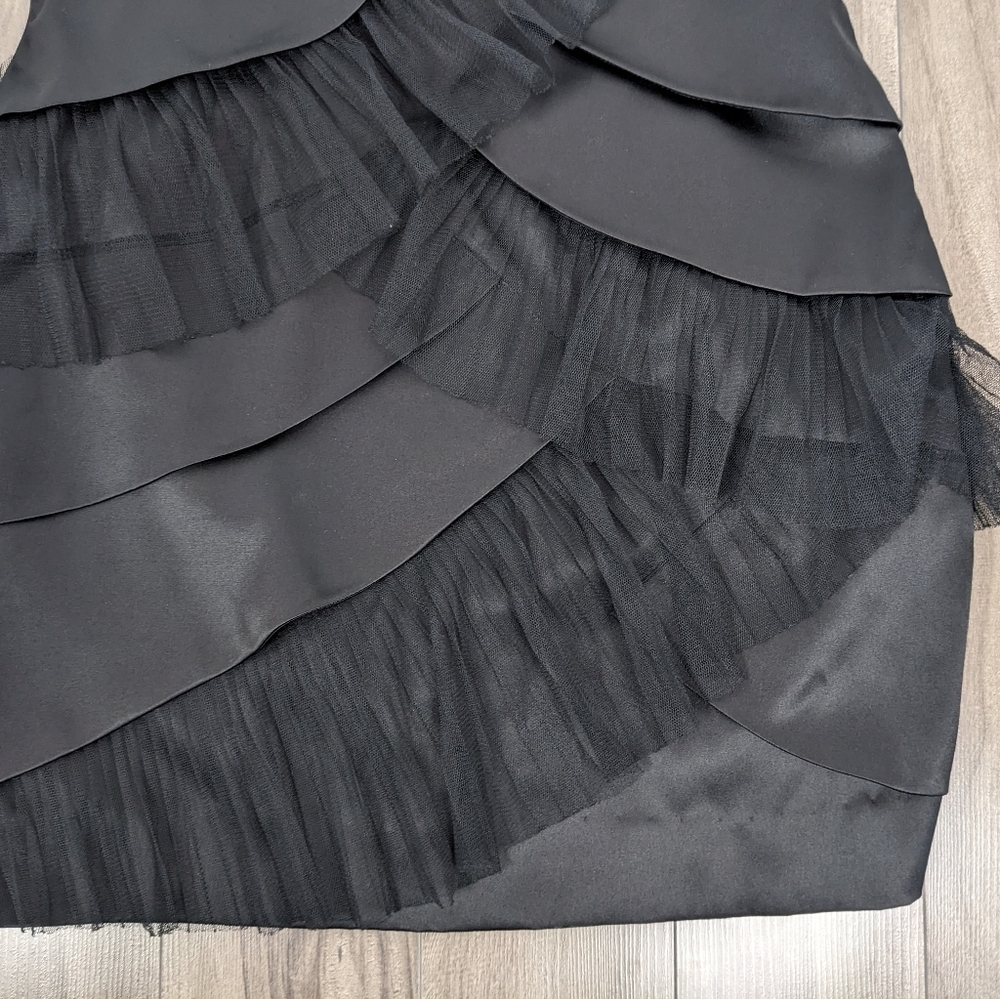 RW&CO Black Corset Strapless Ruffle Dress Size 10 - Picture 3 of 6